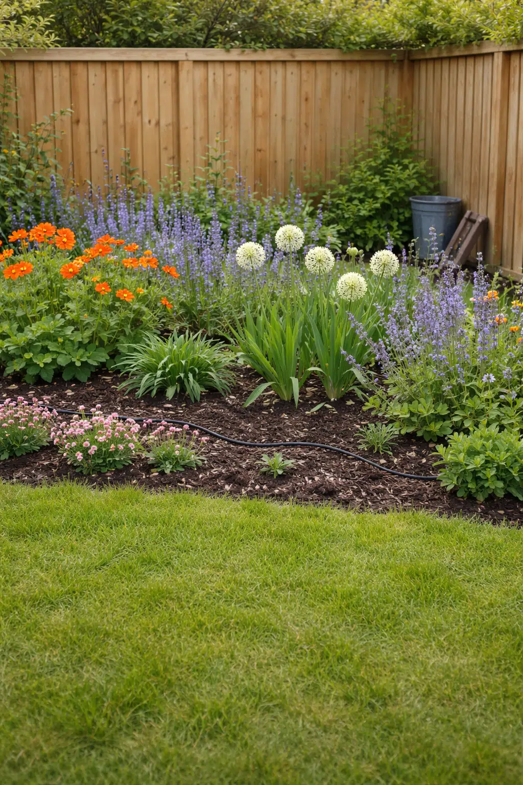 ### 18. Allium Drumsticks with Salvia and Geums